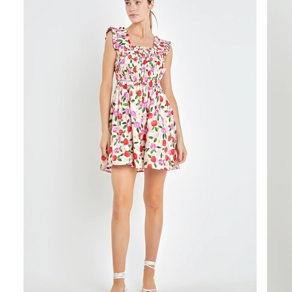 English Factory Floral Ruffle Dress